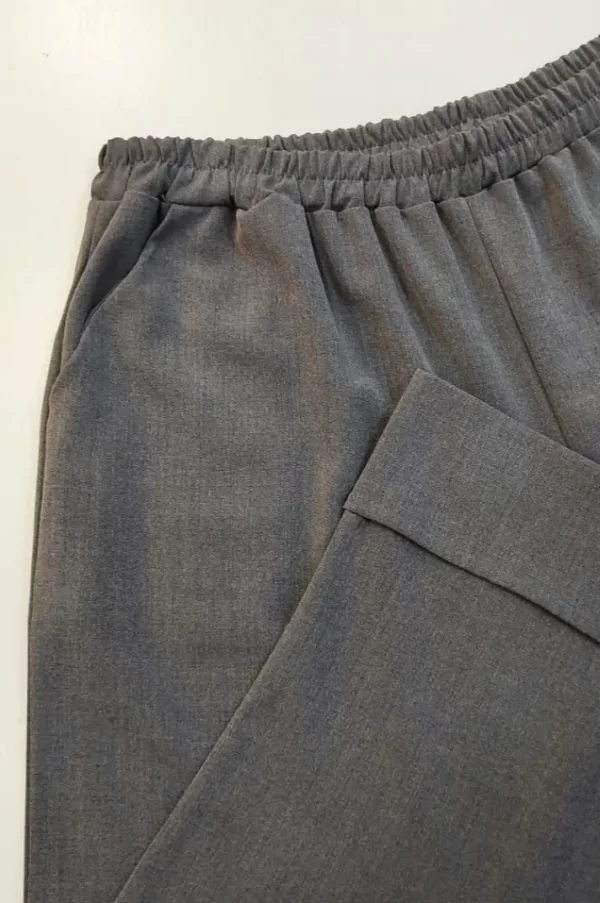 Παντελόνι ζιπ κιλότ με λάστιχο στην μέση 2