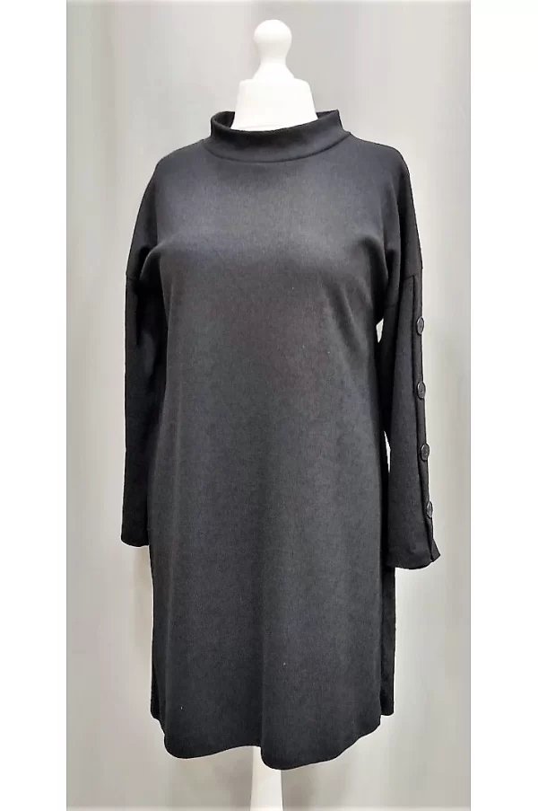 Φόρεμα μαύρο ελαστικό σε ίσια γραμμή 5