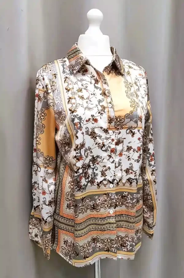 Σατέν πουκάμισο με φλοράλ μοτίβο 2