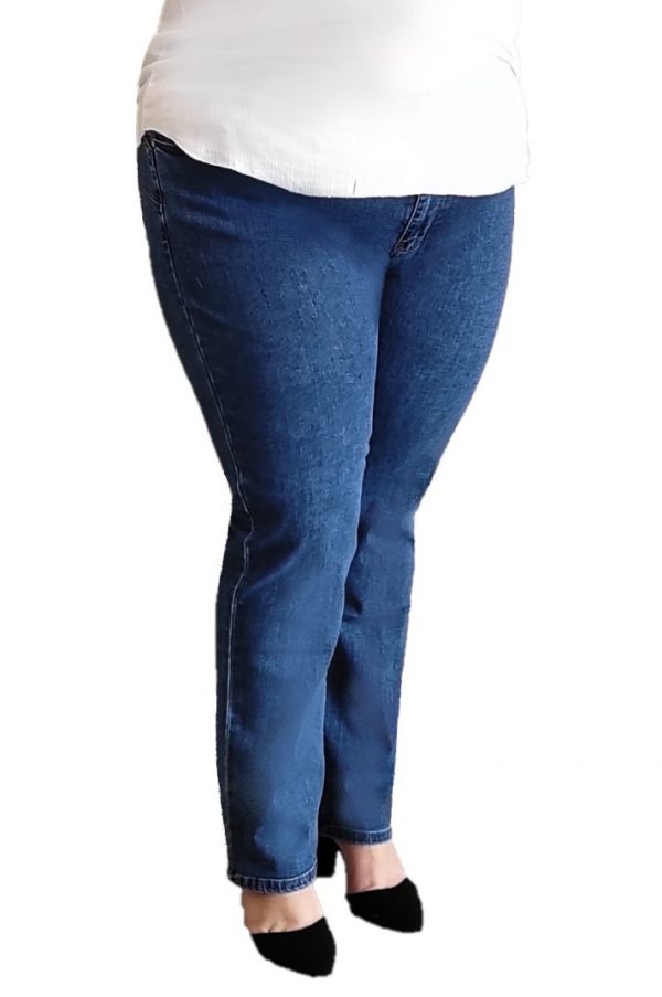 Τζίν παντελόνι μπλέ ψηλόμεσο σε ίσια κλασική γραμμή