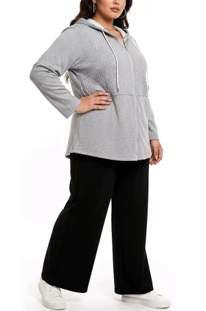 Γυναικεία ζακέτα φούτερ με κουκούλα και φερμουάρ