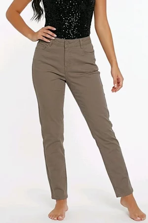 Πεντάτσεπο παντελόνι σκούρο μπέζ λεπτή καπαρντίνα